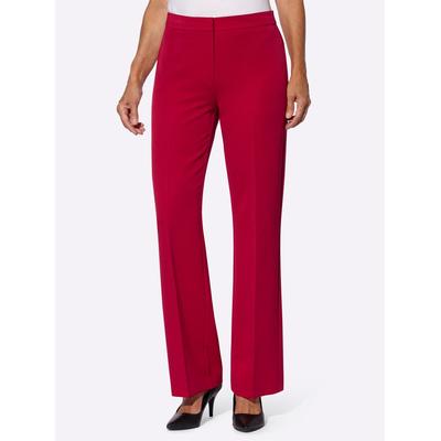 Bügelfaltenhose LADY, Damen, Gr. 42, Normalgrößen, rot, 64% Polyester, 34% Viskose, 2% Elasthan, unifarben, lang, Hosen Image