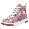 Sneaker RIEKER, Damen, Gr. 41, rosa (rosa multi), Lederimitat, geblümt, sportlich, Schuhe, High Top-Sneaker, Freizeitschuh, Schnürschuh mit Plateausohle, Topseller