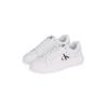 Plateausneaker CALVIN KLEIN JEANS "CHUNKY CUPSOLE MONO LTH WN", Damen, Gr. 41, weiß, Leder, Lederimitat, sportlich, Schuhe, Freizeitschuh, Halbschuh, Schnürschuh mit CK-Schriftzug an der Seite