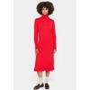 Strickkleid SAINT TROPEZ "MilaSZ Roll Neck Long Dress", Damen, Gr. L (40), N-Gr, rot (racing rot), Feinstrick, Obermaterial: 80% Viskose, 20% Polyacryl, unifarben, feminin, Langarm, Kleider