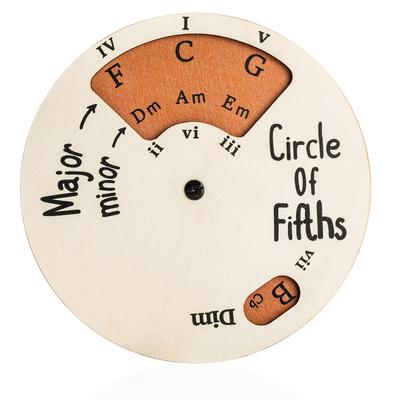 "TEMU 6.3"" Wooden Chord Wheel - Guide For Beginners, Ideal For Guitar, Piano, Bass & Violin - Mixed Colors"