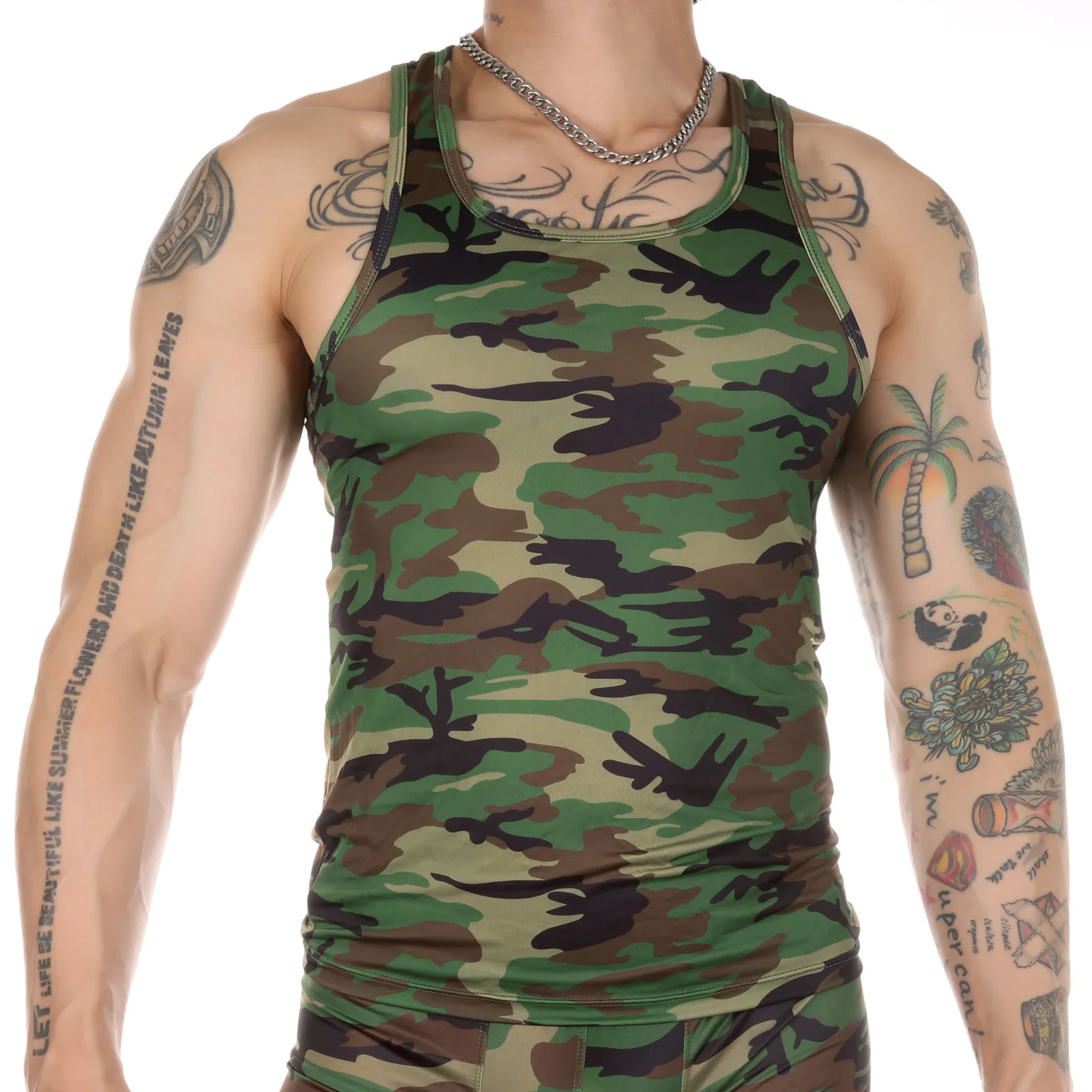 Canottiera muscolare da uomo Camicia senza maniche Canotta Canottiera Uomo Bodybuilding Palestra Abbigliamento fitness Canottiera mimetica