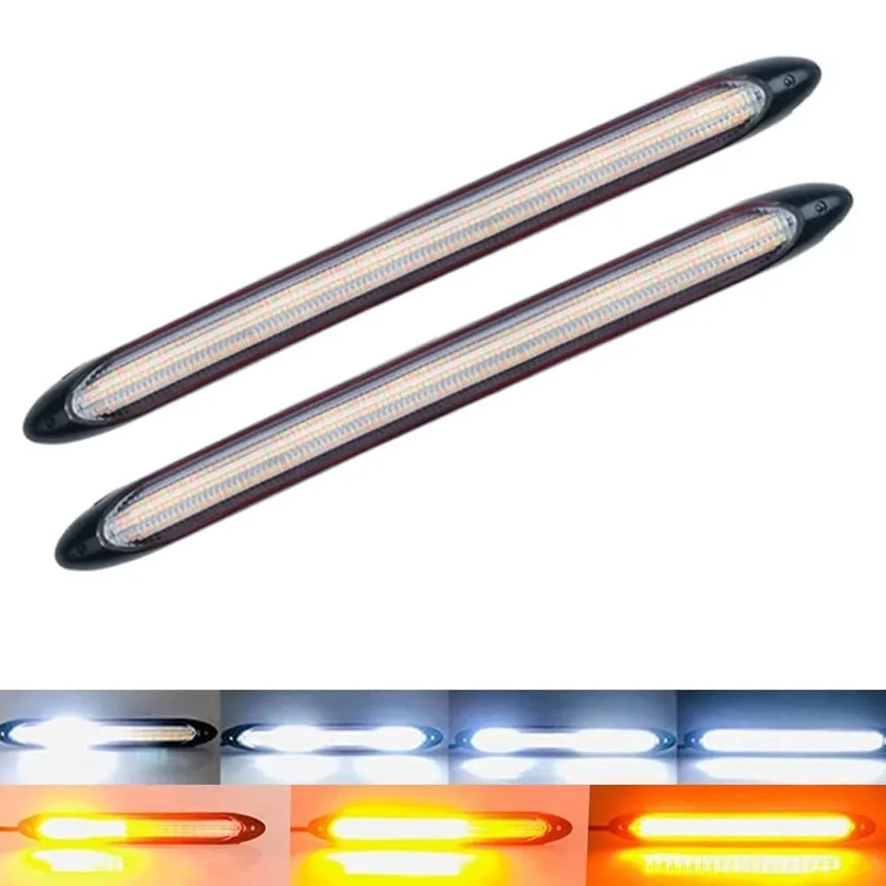 2 pezzi Drl led indicatori di direzione sequenziali striscia luminosa a LED luci di marcia diurna faro per auto fendinebbia luce di guida luce decorativa