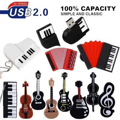 Cartoon Cle USB Pendrive Gitarre Klavier Akkordeon USB-Flash-Laufwerk 128 GB 64 GB 32 GB 16 GB 8 GB Image