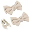 2 stücke Leder Bogen Schuh Clips Schuh Schmuck Clips Elegante Hochzeit Schuh Schnalle Vintage Glamour Bögen Ornamente