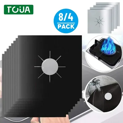 4/8pc stove protector cover liner gas stove protector gas stove stovetop burner protector kitchen