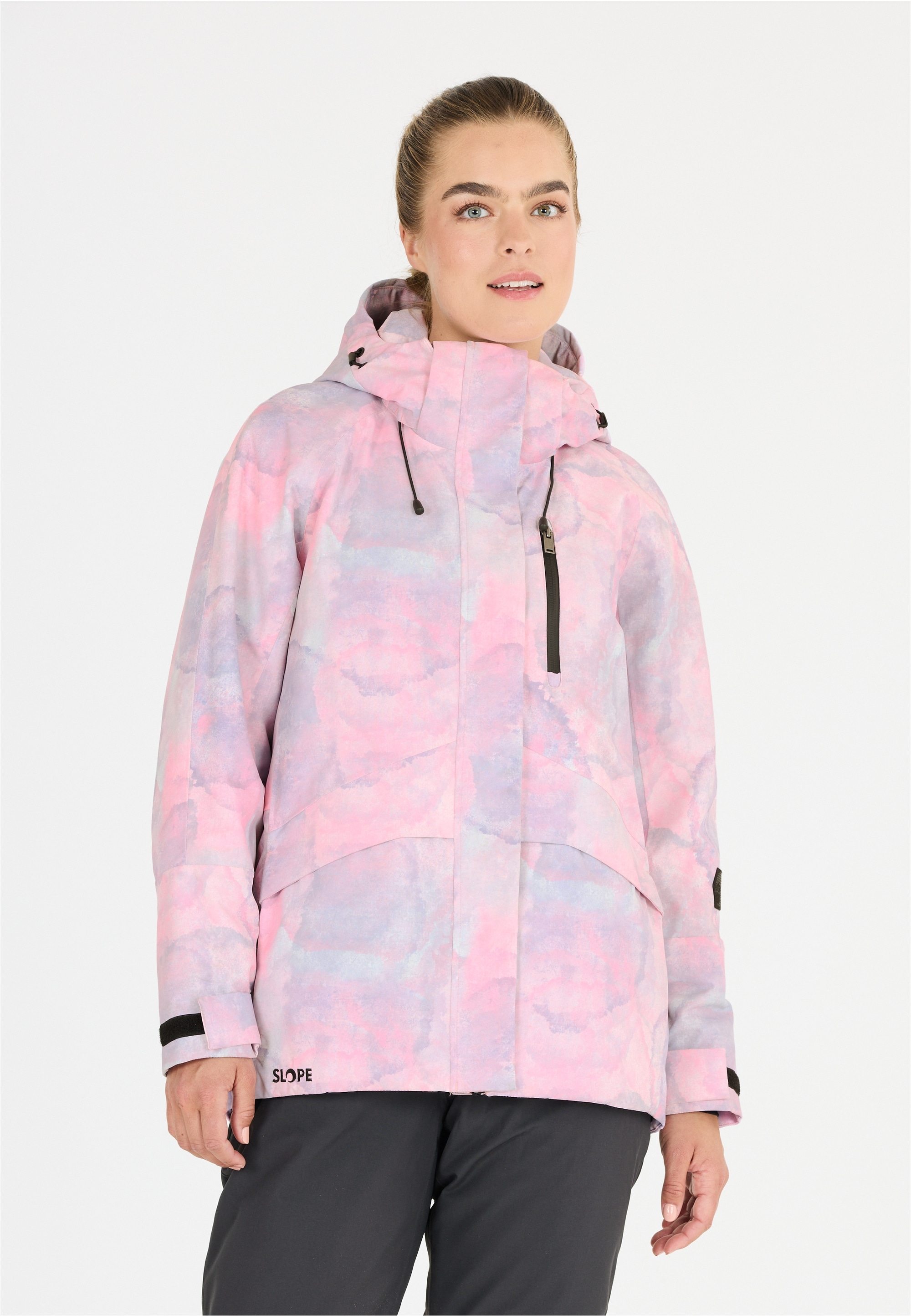 Skijacke SLOPE "Kenai", Damen, Gr. L, lila (lila, pink), 100% Polyester, bedruckt, normal, ohne Ausschnitt, Jacken, mit All-Over-Print und Top Ausstattung Image