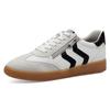 Plateausneaker MARCO TOZZI, Damen, Gr. 39, schwarz-weiß (weiß, schwarz), Lederimitat, Textil, unifarben mit Farbeinsatz, Veloursleder, sportlich, Schuhe, Freizeitschuh, Halbschuh, Schnürschuh mit Kontrastbesatz