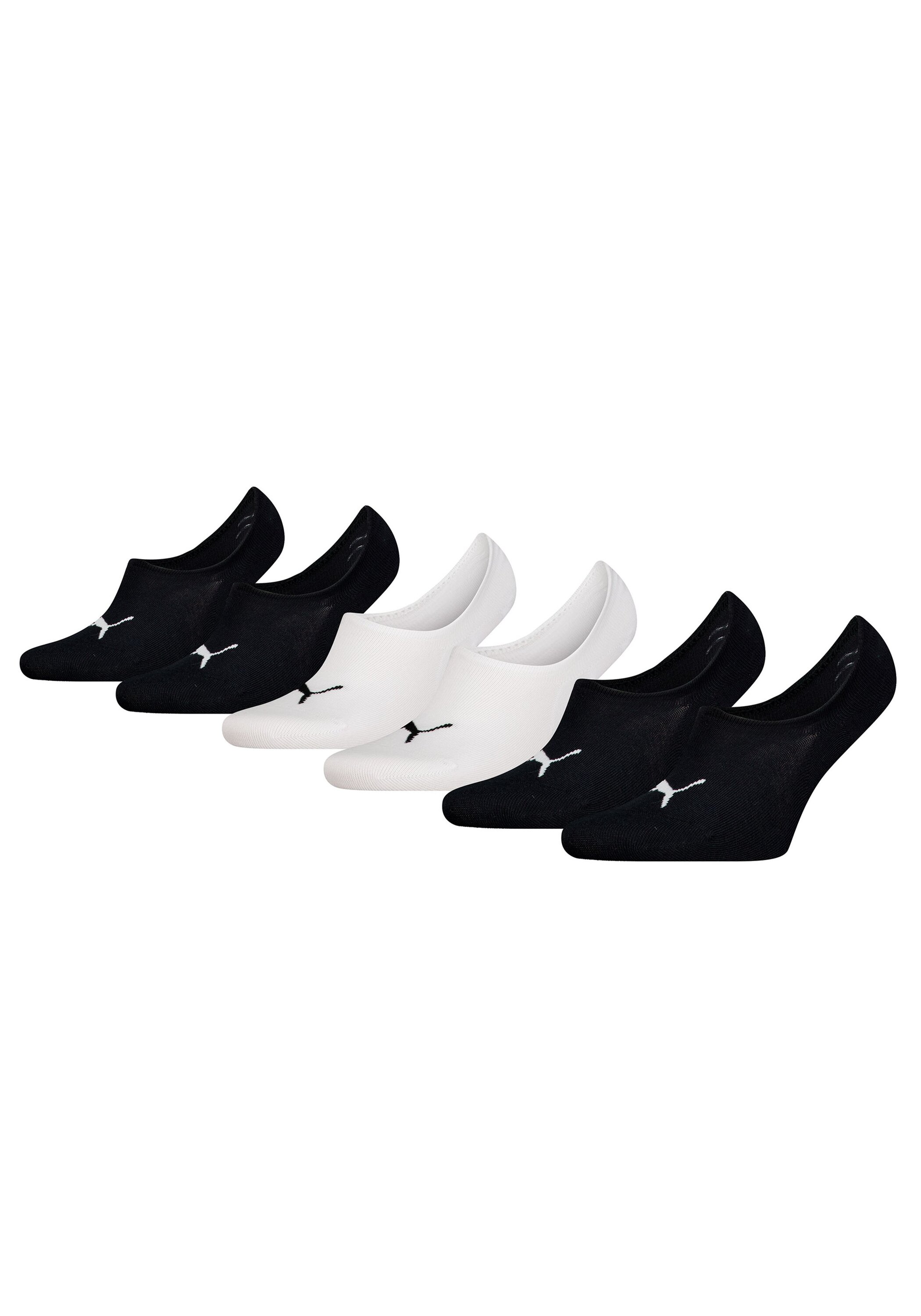 Füßlinge PUMA "Socken 6er Pack", Herren, Gr. 43-46, schwarz (schwarz, weiß), Obermaterial: 78% Baumwolle CO. 18% Polyester PES. 3% Elasthan EL. 1% Polyamid PA., Socken Image