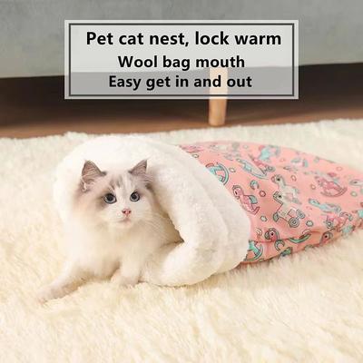 Cat Cat Beds Pet Sleeping Nest Cute Fabric Plush Fabric for Large Medium Small Dogs and Cats