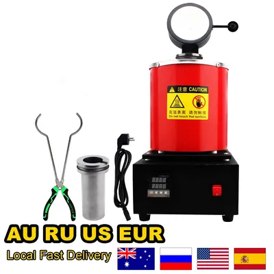 Gold Melting Furnace, Electric Digital Furnace Machine 110/220V with Graphite Crucible (1/2/3KG) and