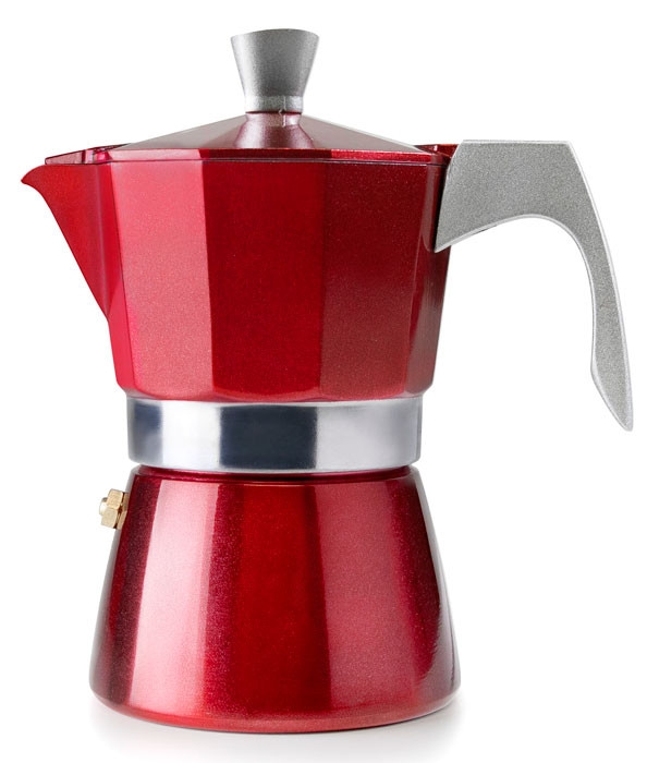 IBILI - Evva Red Espressokocher, 12 Tassen, 600 ml, Aluminiumguss, Geeignet für Induktion Image
