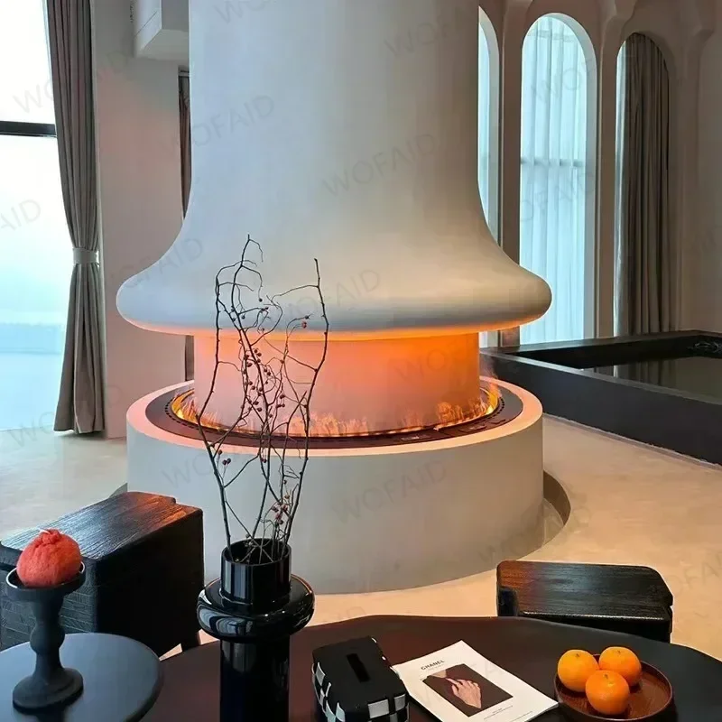 Smart Home 3D Kamin Wasser Dampf Luftbefeuchter LED Dekorative Flamme TV Wand Sound Von Brennholz Rissigen Dampf Elektrische Kamin Image