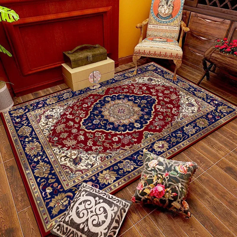 Türkei Mandala Große Teppiche für Wohnzimmer Persien Zuhause Rutschfeste große geometrische Teppiche für Schlafzimmer Wohnzimmer Bodenmatte Tapis Image