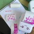 Stampante portatile in carta termica rosa su trasparente Mini stampante adesiva trasparente per M02/T02 per note di testo foto di giornale 57x25mm