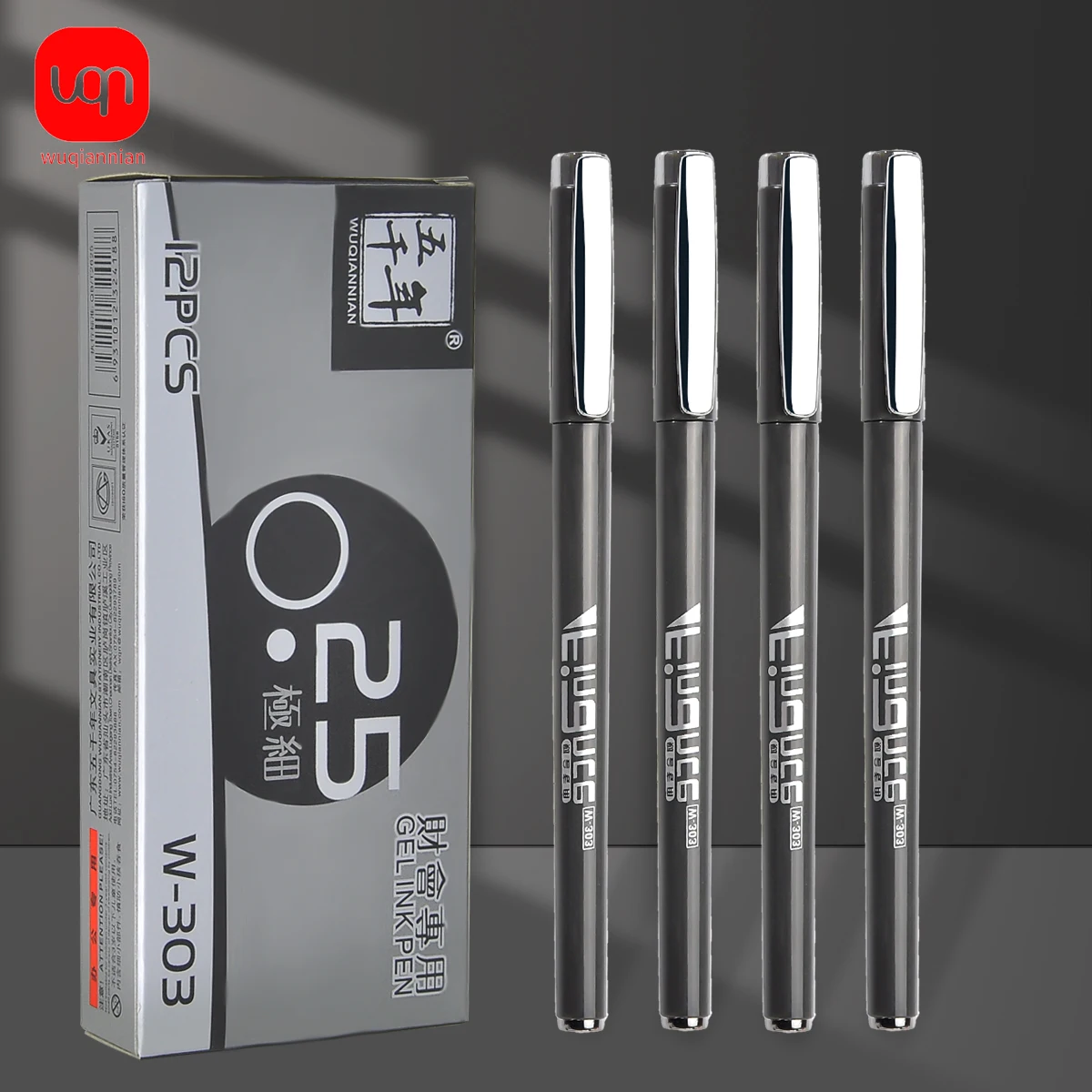 WQN-3/6/12 stücke Grau Stift Barrel Gel Stift Halb Nadel Rohr Schreiben Glatte Serie Schreibwaren Gel Stift 0,25mm Schwarz Tinte Schreiben Stift Image