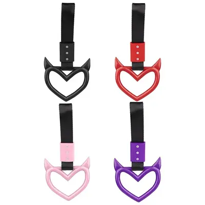 car handle straps Car Hand Strap Loops Bumper Warning Rings Heart Design Hand Strap Drift For Car