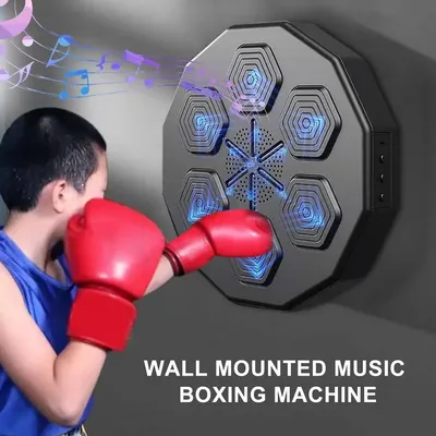 Wall Mounted Musical Boxing Machine with LED Lights Smart Boxing Training Device USB Electronic Wall