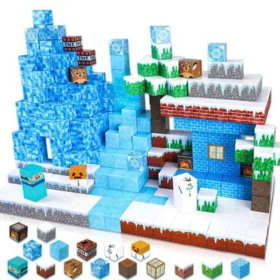 100PCS Magnetic Blocks Build Frozen Castle Magnet WorldToddler Christmas Birthday Gifts Sensory Toys