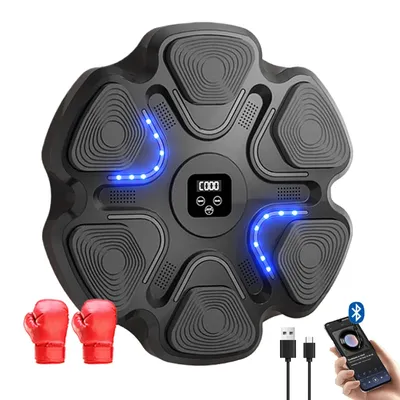 Music Boxing Machine for Adults Kids Smart Bluetooth Punching Trainer with Boxing Gloves Wall Mount