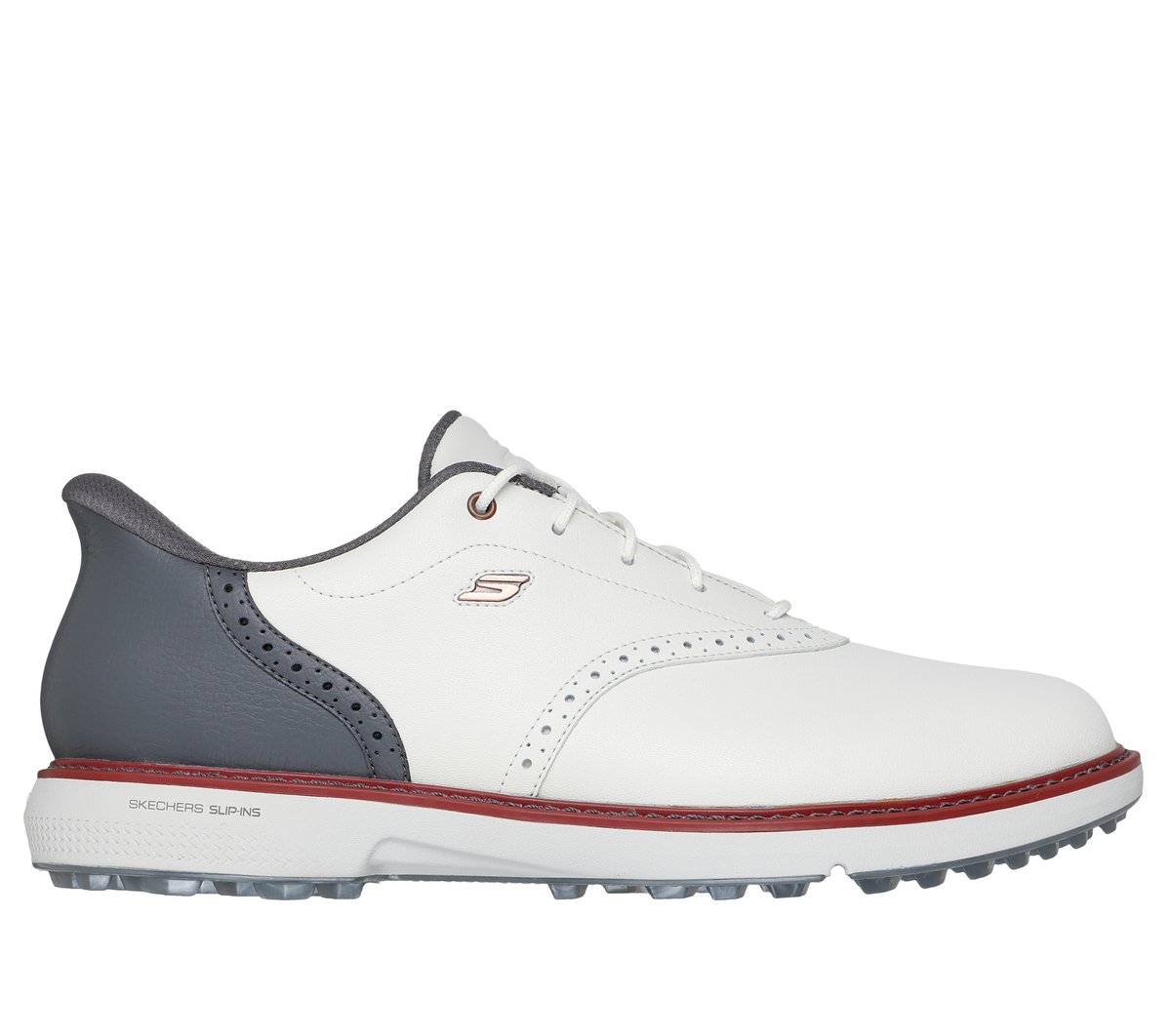 Skechers Men's Slip-ins Waterproof: GO GOLF Prestige SL Shoes | Size 8.5 | Natural/Gray | Leather/Synthetic/Textile | Arch Fit