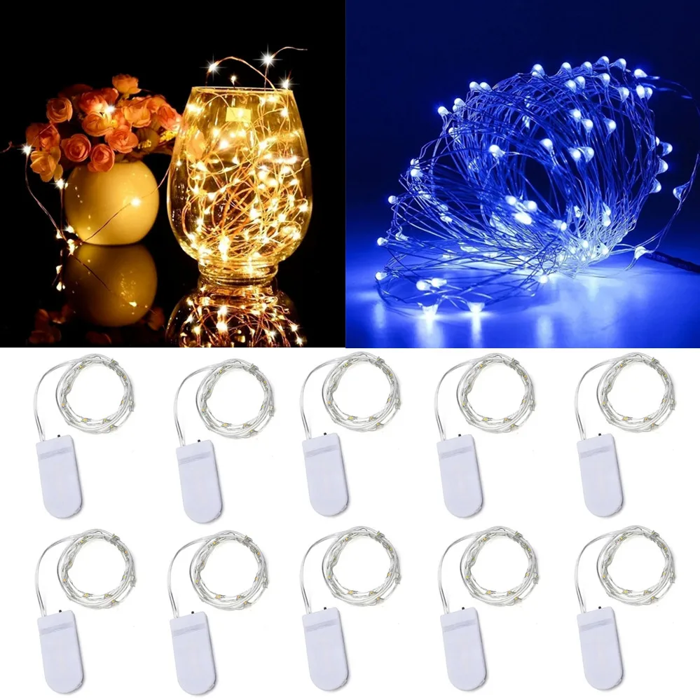 Guirlande lumineuse LED en fil de cuivre, 10 pièces, 6 pièces, guirlande lumineuse féerique de vacances, décor d'arbre de noël, fête de mariage, bricolage, Natal Navidad 2022