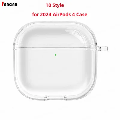 Mehrere Auswahlmöglichkeiten für 2024 neue Apple AirPods 4 (USB-C)/AirPods 4 Ohrhörer-Hülle mit Reinigungsset, Trageband, transparente weiche Hüllen Image