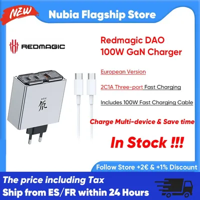Nubia red magic dao 100w gan ladegerät nubia z70 ultras chn elles ladegerät für red magic 10 pro Image