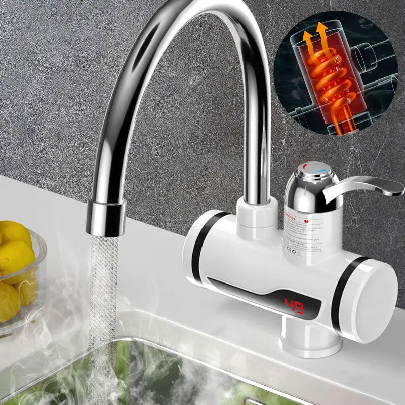 Elektrischer Durchlauferhitzer für die Küche, sofortiger Warmwasserhahn, Heizung, Kaltheizung, Wasserhahn, Durchlauferhitzer ohne Durchlauferhitzer Image