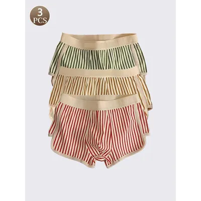3PCS Herren-Boxter, nahtlos und bequem, mittlere Taille, modische, sportliche, atmungsaktive und flache Winkelunterwäsche für Herren Image