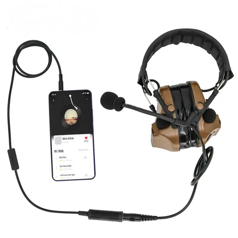 Taktischer Headset-Adapter, Telefonstecker, 3,5 mm, Mini-Telefon, PTT für COMTAC usw. Headset, MP3-Musik-Adapter Image
