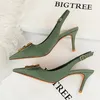 BIGTREE Schuhe Metall Kitten Heels Hohl High Heels Frau Pumpen Sexy Party Schuhe Frauen Heels Stiletto Frauen Sandalen Plus Größe 43