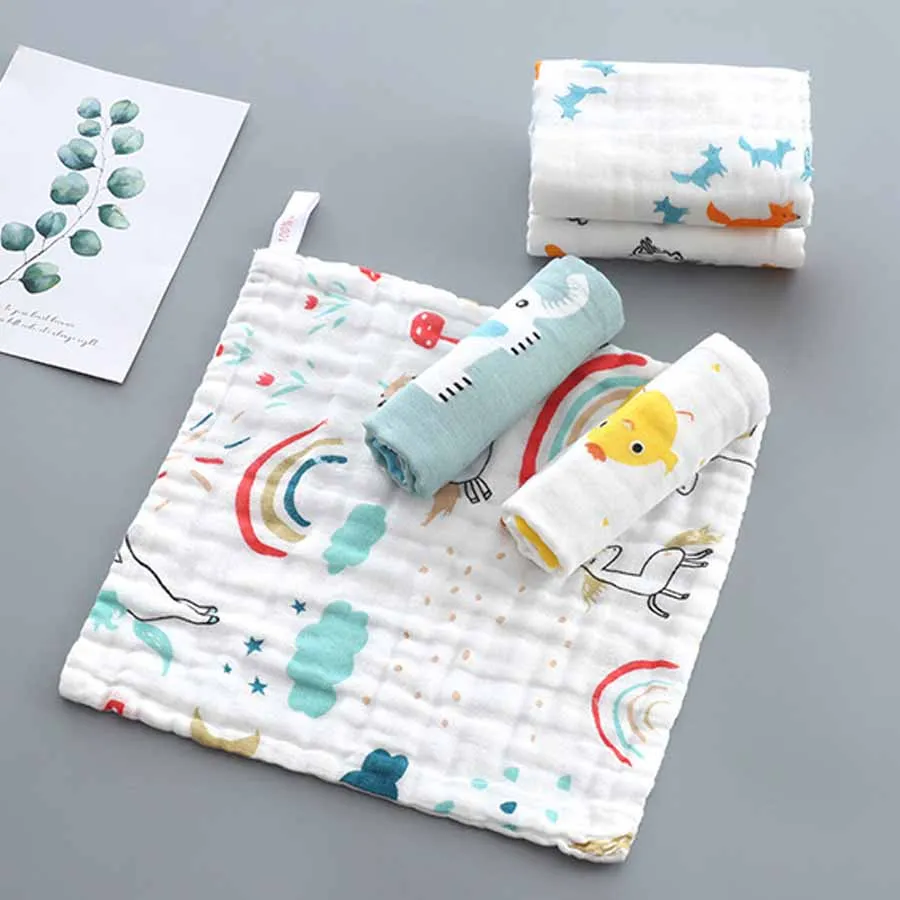 1 stücke/5 stücke Baby Gesicht Handtuch Musselin 6 Schichten Baumwolle Weiche Baby Handtücher Taschentuch Baden Fütterung Gesicht waschlappen Wischen Spucktuch