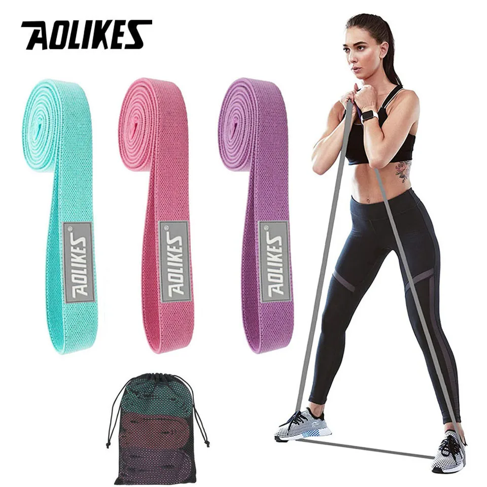 Aolikes 3pcs lange Widerstands schleife Band Set Unisex Fitness Yoga Gummibänder Hüft kreis Oberschenkel Kniebeugen Band Workout Fitness geräte