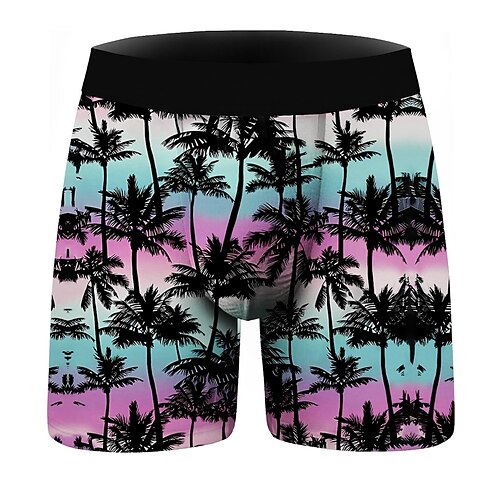 Grafikdrucke Kurze Boxershorts Unterwäsche Kokosnussbaum für Herren Erwachsene 3D-Druck für Maskerade Urlaub Image
