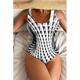 Damen Badeanzüge Einteiler Monokini Badeanzug Rückenfrei Bauchweg Hoch geschnitten Slim Urlaub Strandmode Geometrisch U-Ausschnitt Ärmellos Badeanzüge