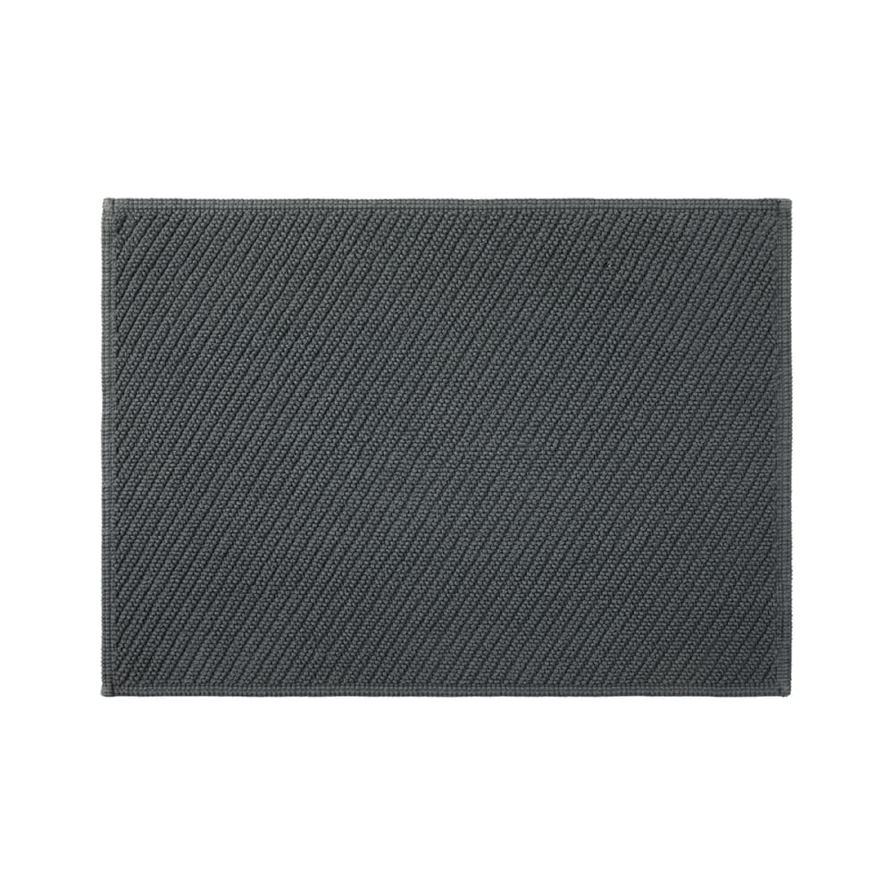 Tapis de bain en coton gris 60 x 120 cm