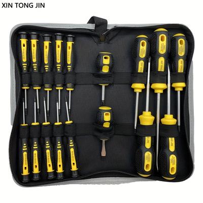 TEMU Precision Screwdriver Set - Magnetic, Multi-tool With Flat & Phillips Heads, Durable Metal & Plastic Case - Professional & Maintenance Kit, Screwdrivers For Repair Image