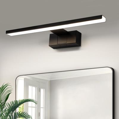 TEMU Led Mirror Lights 30/40/60cm - 6w Office Quality Mirror Lights Bathroom Black, Modern Neutral White 4000k Wall Light For Office, Study Room, Image