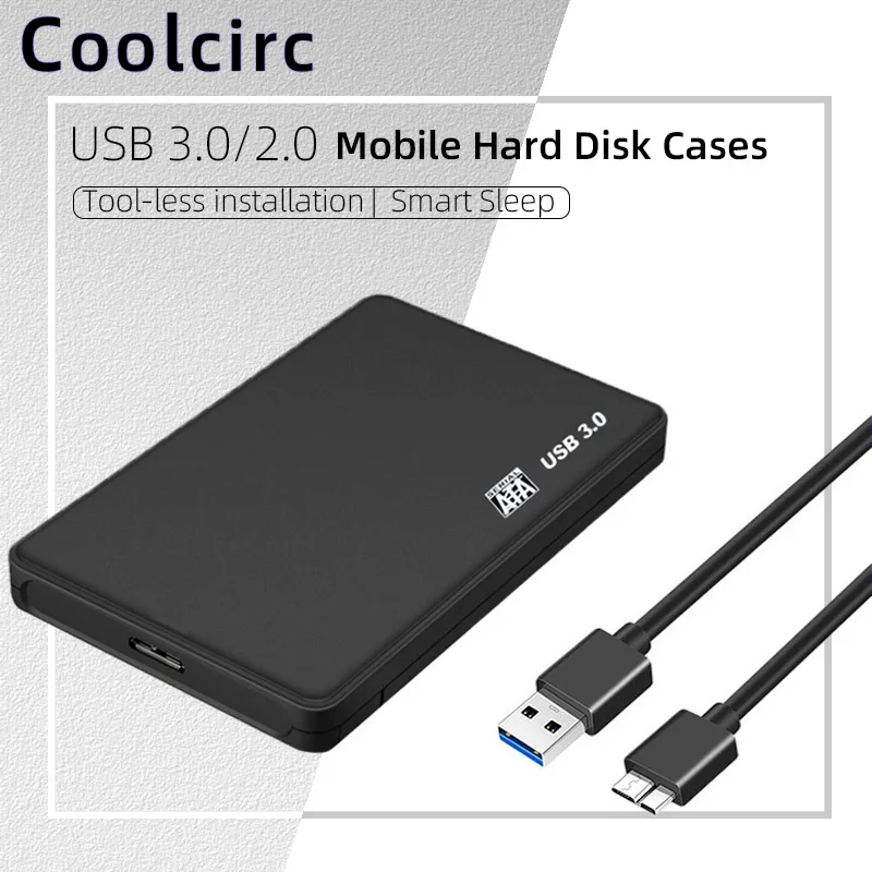 USB 3.0/2.0 bis 2,5 Zoll Festplattengehäuse SATA HDD SSD Gehäuse High-Speed Externe Festplatte Disk Box für PC Laptop Smartphone Image
