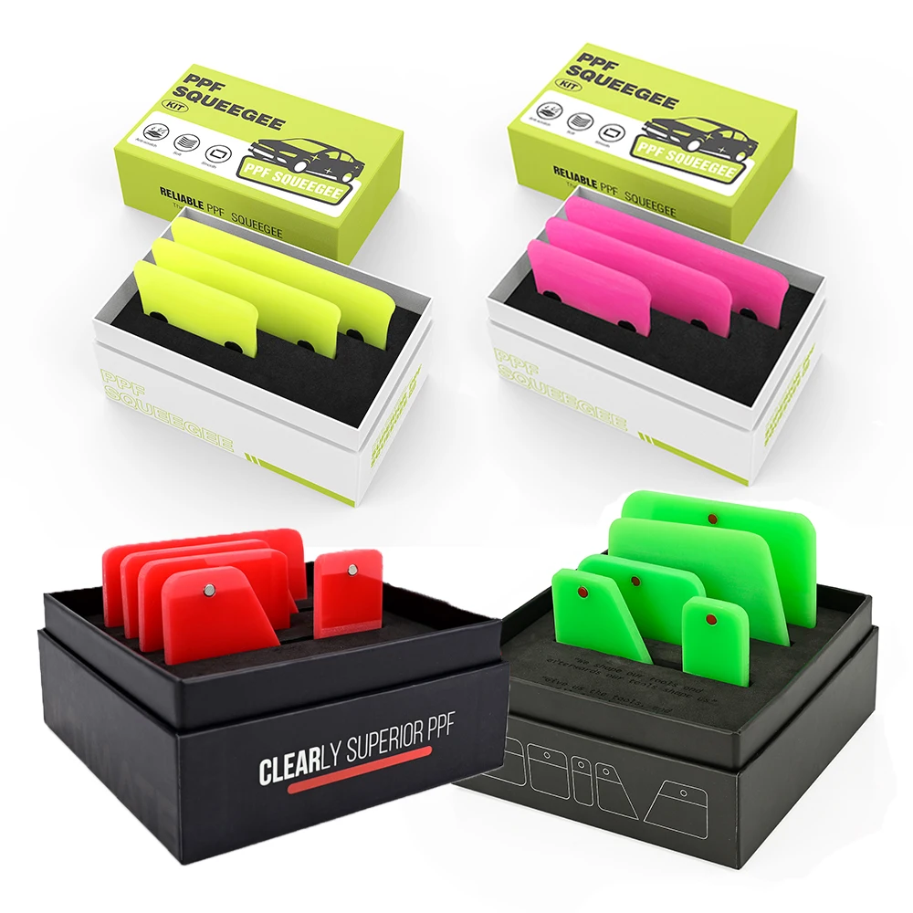 Ehdis auto vinyl wrap ppf schaber mit verpackungs box magnetischer gummi rakel fenster tönung film wasser reinigungs entferner mit geschenk box