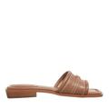 Michael Kors Sandalen - Mandy Slide Sandal - Gr. 39 (EU) - in Braun - für Damen - aus Leder & Leder & Synthetisches Material & Leder