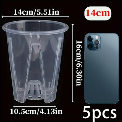 TEMU 5- Clear Drainage Holes - Plastic Slotted For Orchids, Succulents, & Image