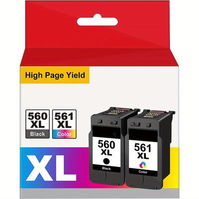 TEMU 560 561 Xl Cartridges Multipack For 560xl 561xl Pg-560xl Cl-561xl Pg560xl Cl561xl Printer Cartridges For Ts5350 Ts5351 Ts7450 Ts7451 Ts5352 Ts5353 (1black + 1tri-colour)