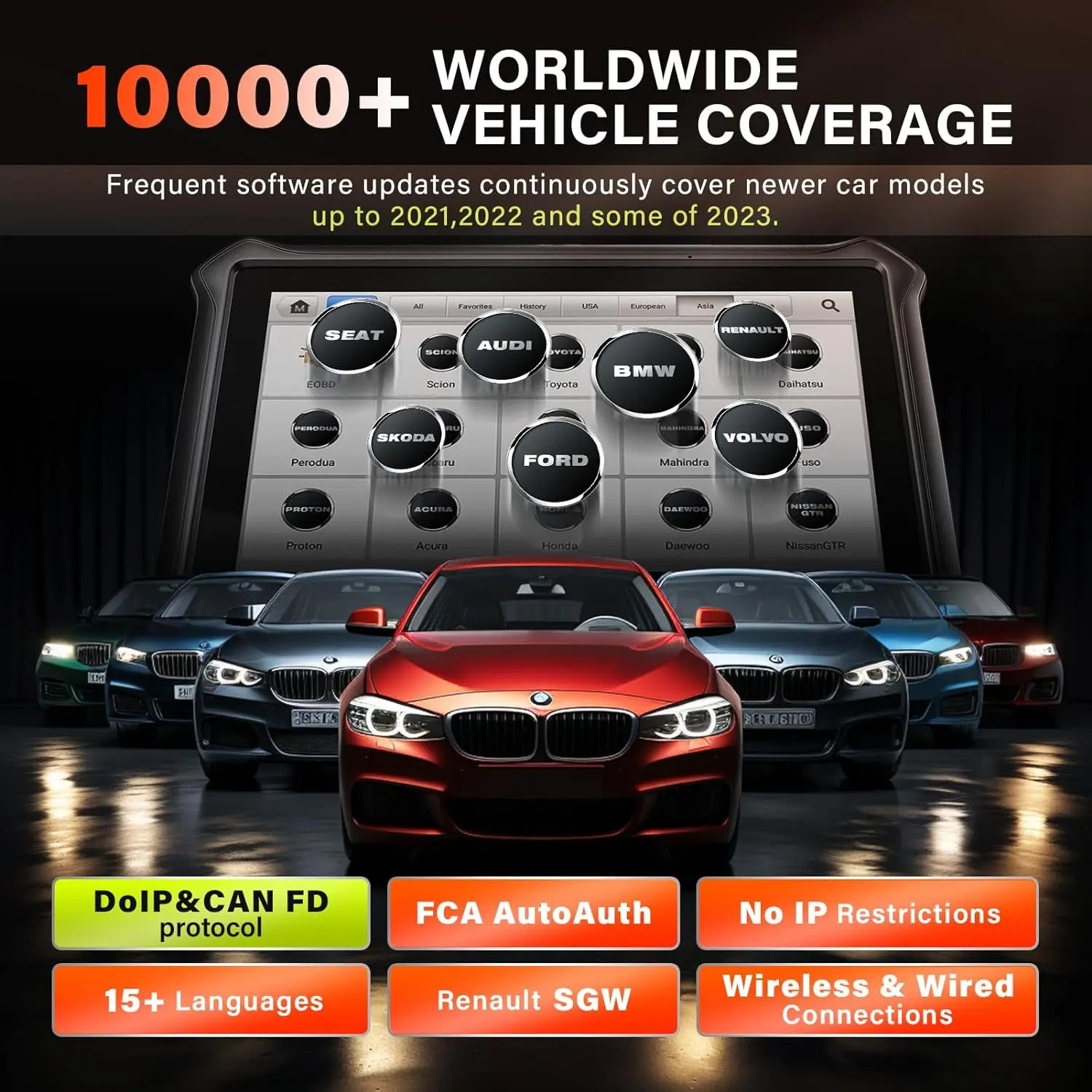 OTOFIX D1 Bluetooth-Kfz-Scan-Tool, alle Systeme, Kfz-Diagnosetool, bidirektionaler OBD2-Scanner, 2-Jahres-freies Update Image