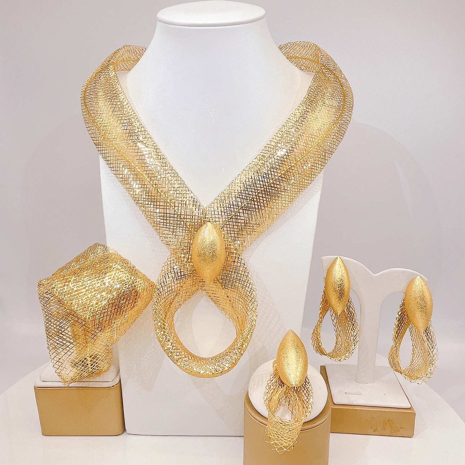 Einfache neue Ankunft Oliven Schmuck Aussage Kragen Brazalete Aretes Anillo Rabatt 4PC Set kostenloser Versand für Navidad Weihnachten Image