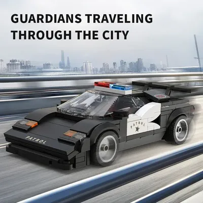 266PCS City Patrol Polizei Auto Bausteine Klassische Supercar Polizei Auto Modell Ziegel Desktop Image