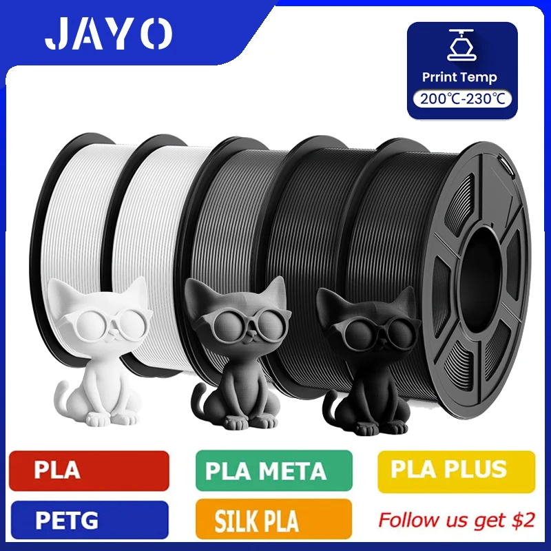 JAYO 5 Rollen PLA/PLA Plus/petg/ABS/TPU/PLA meta/PLAYG/HS-PLA 3D Drucker Filament 1,75mm FDM 3D Drucker Materialien für 3D Drucker Image