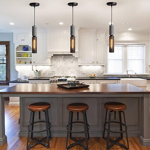 Beton-Pendelleuchte, Metallgeflechtschirm, moderne industrielle Hängeleuchte aus Zement, 110-240V Image