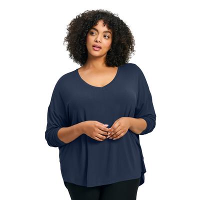 Plus Size Women's Taya Essential Top by Avenue in Navy (Size 18)